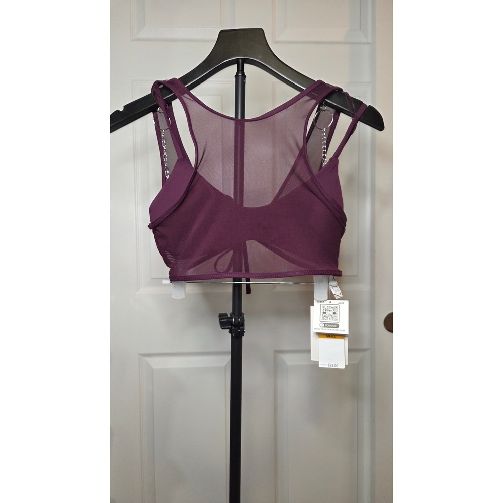 Becca by Rebecca Virtue Aubergine Mesh Multi-Way Bikini Top Small NWT 733257